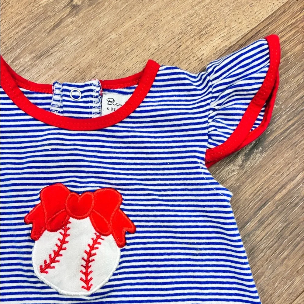 Blended Spirit Blue & White Baseball Dress Sports Summer Outfit 6m - Picture 3 of 12